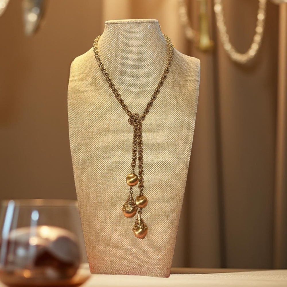 Vintage 1961 Monet Gold Plated
Bolero Lariat Necklace Alice Vega